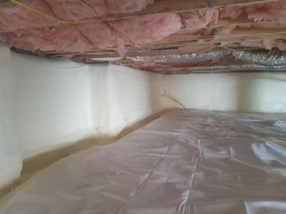 Crawl space encapsulation with closed-cell spray foam for Roof Waterproofing in Lockwood